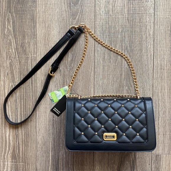 Badgley Mischka black crossbody w/square studs